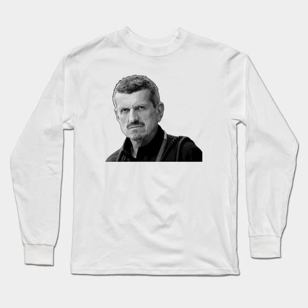 Guenther Steiner Black and White Long Sleeve T-Shirt by KAM Std